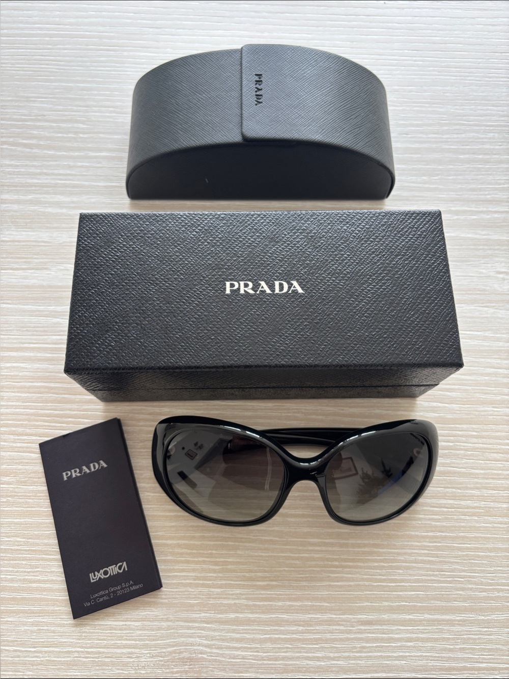 Prada Black Oversized Rounded Women's Sunglasses - Picture 6 of 8